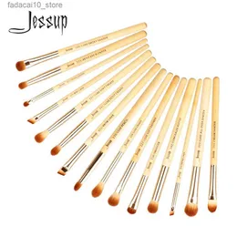 메이크업 브러시 Jessup 브러시 15pcs 대나무 메이크업 브러쉬 섬세한 아이 브로 카스 마키 릴라 제 전문 컨실러 아이 섀도우 아이 라이너 미용 T137 Q240126