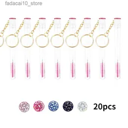 Makeup Borstes 20st Mascara Wand Tube Diamond Keychain Tube Byt ut LASH SPOOLIES Brush Disponibla ögonfransförlängning Borstar Makeup Tool Q240126