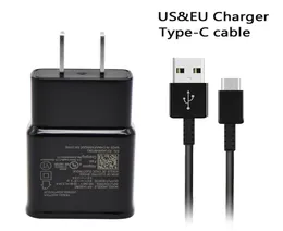 Adaptive Fast Charging Adapter with Type C Micro USB Cable 2 in 1 Charger For Samsung S4 S5 S6 S7 S8 S9 S10 Note8 9 10 20 with Ret4011656