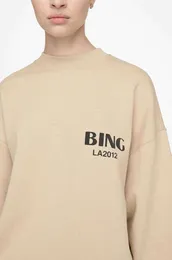 Jaci Женская толстовка BING La с буквенным принтом, свободный плюшевый свитер с круглым вырезом, дизайнерский пуловер, толстовка 88