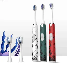 Зубная щетка 1 домашняя электрическая зубная щетка для взрослых с мраморным рисунком может заменить насадку щетки, водонепроницаемость IPX7 (без батареек)
