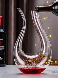 1500 ml Wine Decanters Carafe Set Luxury Handmade Crystal Red Brandy Champagne Glasses Decanter Bottle Jug Pourer Aerator 240119