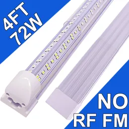 NO-RF RM 4ft LED LED Shop Lights ، 4 أقدام 72W 48 'GARAGE LIGHT 4' 'T8 LED متكامل ، مرائب LED قابلة للربط ، مواقع التوصيل والتشغيل الأسطح المدارس