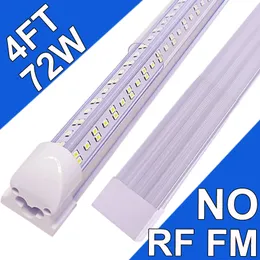 NO-RF RM 4Ft Led Shop Lights Fixture ,4 Feet 72W 48' Garage Light 4'' T8 Integrated LED Tube , Linkable Led Bulbs Garages , Plug and Play Schools Surfaces Mount USA usastock