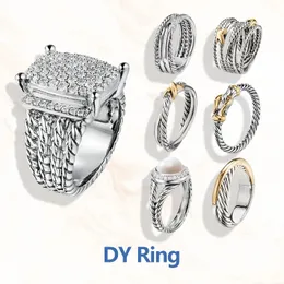 DY PERSONALIZADO Diamond Wedding Rings for Women 925 Sterling Silver Fashion Fashion Party Designer Jewelry Engagement Gift Men's Band Dy Twisted Ring