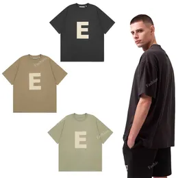 ESS T-shirt a maniche corte Uomo e Donna Fog Compound Line Nuova E Lettera Stampa Trend High Street Modelli allentati Designer T-shirt da coppia