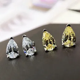 Ohrstecker, Schmetterling, 925er-Sterlingsilber, glänzend, 1,0 Karat, SONA-Stein im Birnenschliff, exquisiter kleiner Modeschmuck, Qualitätssicherung