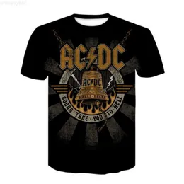 Herren-T-Shirts 2020 Neues Ac Dc Heavy Metal Band Rock 3D-Digitaldruck-Kurzarm-T-Shirt für Herren