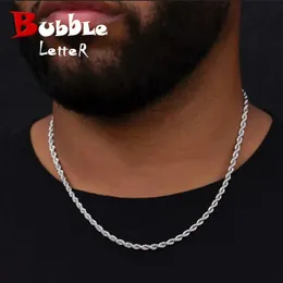 Bubble Letter 5 MM Catena in corda Materiale in acciaio inossidabile Colore argento Gioielli Hip Hop per uomo Donna Prodotti di goccia 240118