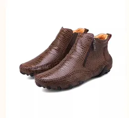 Alligator Brown Dress Designer Italy Genuine Leather Casual Shoes Fashion Men Travel High Top Sneakers Lace-up Outdoor Party Tennis Walking Loafer 48166