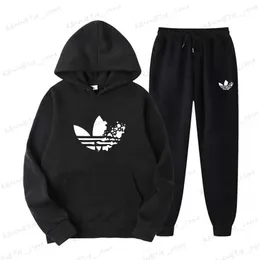 Homens Tracksuits Homens Tracksuit 2 Peças Set Jogging Terno Outono Inverno Algodão Pulôver 2YK Mulheres Hoodies Sweatpants Outfits Moletons Roupas T240126