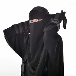 민족 의류 2024 원 층 시폰 히잡 스카프 무슬림 얼굴 커버 niqab 모자 이슬람 넥타이 백 헤드 커버 여성 헤드 워프