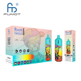 Randm Tornado 9000 Pro Puffs E Sigara Tek Kullanımlık Vape Kalem Kiti Şarj Edilebilir 18ml 52 Lezzetler 0% 2% 3% 5% Shisha Nargile Vap