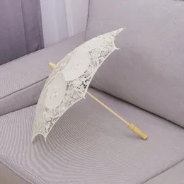 Ombrellas parasol non pioggia a prova di pizzo pografia prop maiale in cotone fatto a mano sposa classica