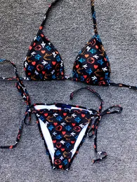 Moda kadın 24ss tasarımcı mayo takım elbise renkli mektup baskılı bayanlar bikinis seyahat partisi kadınlar seksi mayolar #30