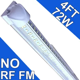 4ft LED SHOP LIGHTICT ، 72W T8 مصابيح أنبوب متكاملة ، NO-RF RM 6500K غلاف واضح ، مستودع الشكل 270 درجة ، المدارس الترقية و PLAY USASTOCK