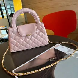 23 K Fashion Womens Counter Bag Leather Diamond Gold Hardware Metal Buckle Top Luxury Handbag Matelasse Chain Crossbody Bag Bag Bass Pass 20/33cm