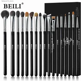 Makeup Brushes BEILI 15/17pcs Professional Makeup Brushes Set Natural Hair Eye Shadow Blending Eyebrow Pony Goat Bristles Makeup Brushes Sets Q240126