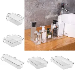 Contenitori per contenitori in plastica Personalizza divisori per layout Set di vassoi per organizer per cassetti da scrivania trasparenti per cucina e trucco 0126