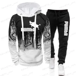 Men's Tracksuits 2023 Hot Sale Mens New Tracksuit Hoodies+Black Spectpants عالي الجودة من الذكور غير الرسمية للركض مجموعة الخريف الشتوية T240126