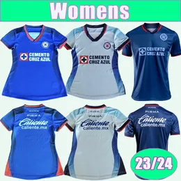 23 24 Meksika Cruz Azul Kadın Futbol Formaları Salcedo Lira Antuna Duenas Moises Tabo Rivero Rodriguez Lotti Escobar Rotondi Evde Futbol Gömlekleri Üniformaları