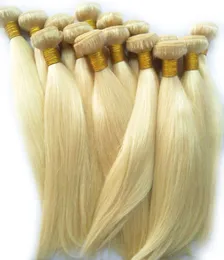 Yeni varış sarışın renkli saç demetleri toptan insan saç toplu fabrika fiyatı 613# 3 demetler parça başına 100g brezilya saç atma dokuma