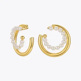 Urok Enfashion Cute Pearl Ear Mankiet Cuff Dift urodzinowy 2021 Układki Modna biżuteria Boucle Oreille Femme Kolczyki dla kobiet E211276