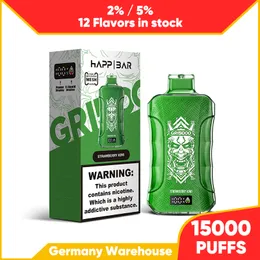 Großhandel Einweg-Vape Puff 9k 10k 15k elektronische Zigarette 9000 Puffs mit 650mAh Batterie Eliquid Display Deutschland Lager Schneller Versand