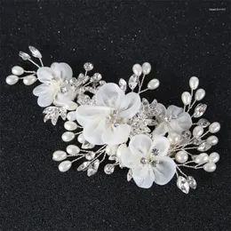 Hårklipp mxme strass Pearl Flower Pin Bride Hairpieces Accessory for Women Girl