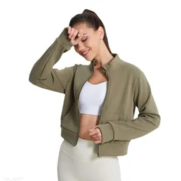 Al Yoga Jacket Спортивное пальто Женская плотная одежда для йоги Быстросохнущая верхняя одежда на молнии с длинными рукавами Кардиган для фитнеса YY7024 мода