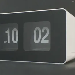 Bordklockor Automatisk Flip Clock Battery Operated Desk File Down Wall Non Ticking Silent Sweep för