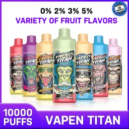 Original Rechargeable VAPEN TITAN 10000 puffs tornado RAZZ BAR Disposable vape Electronic Cigarette 20ml Prefiled e cig 650mah rechargeable Vapes Fast Delivery