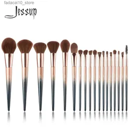 فرش المكياج Jessup Brushes 18pcs فرش المكياج مجموعة مسحوق البودرة الدقة دقة زاوية محيط قلم رصاص العيون العيون الحواجب Q240126