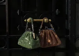 Shiny Crystal Clutch Purse Bucket Shoulder Bags Rhinestone Handmade Purses and Handbags Luxury Designer Evening Clutch Bag Purse 240125