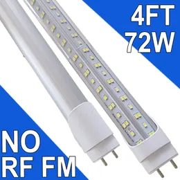 T8 G13 4FT LED 튜브 라이트 교체 6500K 2PIN 72W 데이 라이트 (바이 패스 밸러스트) 150W 등가, 7200 루멘, 듀얼 엔드 전원 투명 커버 AC 85-277V usastock