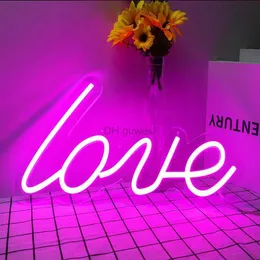 LED Neonschild Großhandel Liebe LED Neonschild Innenwandleuchten Party Nachtlampe Hochzeit Schaufenster Restaurant Geburtstagsdekoration 5V USB YQ240126