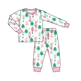 Conjunto de pijamas de Natal para crianças, meninos, meninas, estilo pulôver, pijamas infantis, calças de manga comprida, pijamas 240122