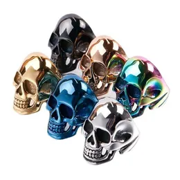 Band Ringen Punk Gothic Titanium Staal Skeletschedel Ringen voor Mannen Rock Sieraden Drop Shipping Maat 7-13 240125