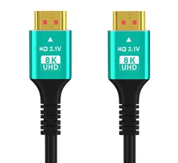 HDMI 2.1 8K 60Hz syrefri koppar MI HD -kabeltråd HD -anslutning Kabelprojektor TV -dator 3D Aluminiumfodral