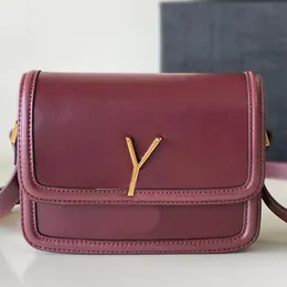 yslssbag ysla crossbody最高品質のショルダーオルガンバッグバッグ女性デザイナー光沢のあるパテントレザーcowhide左バンクトートバッグファッションゴールドボタンレター調整