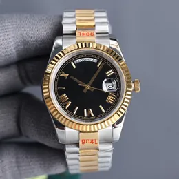 Fashionable Mens Watch med 41 mm guld ram och rostfritt stål guldband casual affärsklockor mekaniska armbandsur orologio di lusso