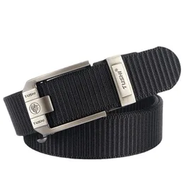 Metal Automatic Buckle Canvas Men Belt Thick Nylon Jeans Pants Belt Casual Outdoor Multifunctional Tactical Designer Male Belts 240122