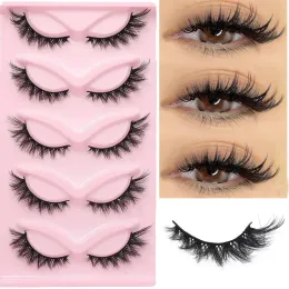 Cat Eye Wimpern 3d natürliche falsche Wimpern flauschiger weiches Kreuz 50 Paar Manga Wimpern Wispy natürliche Wimpernverlängerung Make -up