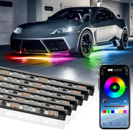 LED Neonschild OKEEN RGB Mehrfarbige Underglow-Lichter für Auto Automobil Chassi Atmosphäre Dekorative Lampen Streifen Unterboden APP-Steuerung YQ240126