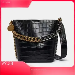 Eeffect Frayme Croco Stella Mccarey Emed Bucket Shoulder Bag Woman Metallic Black Classic Crossbody Tote Designer Handbags Wallet