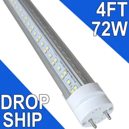 72W G13 T8 LEDS LUZES DE TUBO 4 pés (igual a 45,8in), substituição de lâmpadas fluorescentes, 6500k branco, G13 Lâmpada de Bi-Pin Shop T12 Substituição de LED de 4ft WorkBenck Usastock
