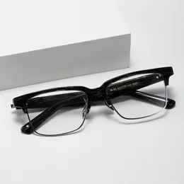 Оптические очки для мужчин и женщин Ретро-дизайнер M93 Модные титановые очки в оправе Детальная эластичность Квадратный стиль Анти-синий свет Линза с коробкой