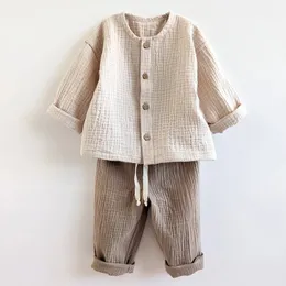 Autumn Baby Clothes Set For Boys Girls Cotton Toddler Children Kids Long Sleeve Shirtspant Clothing Outfits 80-130 240123