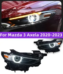 Farol led para mazda 3 axela 20 20-2023 led drl escondeu lâmpada de cabeça anjo olho bi xenon faróis dianteiros