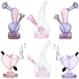 Vintage Walentynki Love Heart Glass Rure Bong Hookah Dab Rig Original Factory Made może umieścić logo klienta przez DHL UPS cne